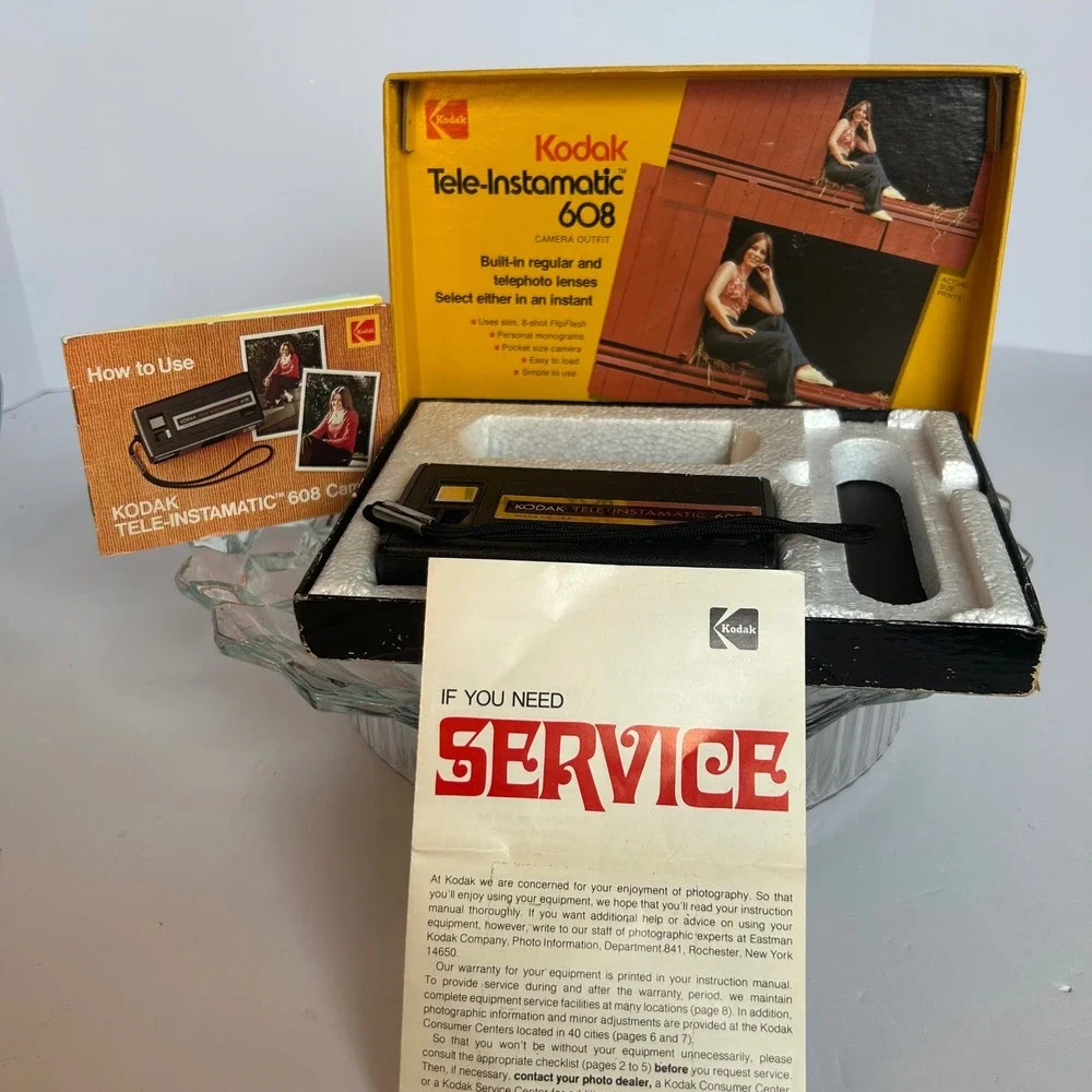 Vintage Kodak‎ Tele Instamatic 608 Camera Outfit Retro Photography Collectible